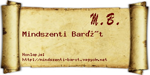 Mindszenti Barót névjegykártya
